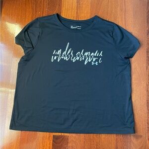 Women’s UA Shirt Under Armour Heat Gear Women Workout Black Short Sleeve Size 1X